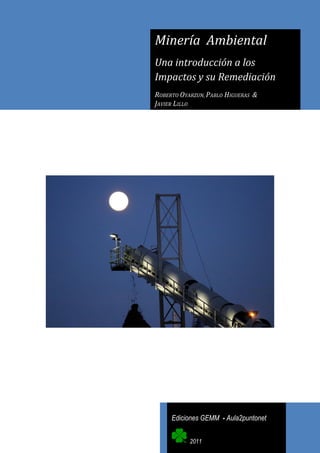Minería Ambiental
Una introducción a los
Impactos y su Remediación
ROBERTO OYARZUN, PABLO HIGUERAS &
JAVIER LILLO

Ediciones GEMM - Aula2puntonet
2011

 