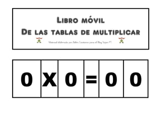 Libro móvil De las tablas de multiplicar Material elaborado por Belén Cristiano para el Blog Súper PT 
0 X 0 = 0 0  