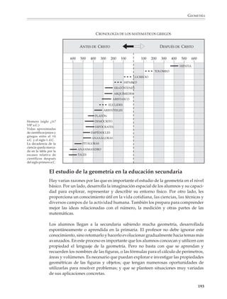 GEOMETRÍA



                        La geometría axiomática

                        En algún momento difícil de precisar, entre Tales (600 a.C.) y Euclides (300 a.C.),
                        surgió en la matemática griega la idea de que la geometría podía construirse como
                        una larga cadena de proposiciones, demostradas por deducción a partir de un número
                        muy reducido de principios o postulados aceptados sin demostración desde el inicio.

                        El ejemplo más importante de un texto de geometría organizado axiomáticamente lo
                        constituyen los Elementos de Euclides. Los Elementos no es sólo uno de los más grandes
                        tratados en toda la historia de las matemáticas y el pensamiento humano, también
                        ejerció una influencia que todavía es sensible en el desarrollo de la ciencia moderna
                        y la enseñanza de las matemáticas.

                        Ningún texto, excepto quizás la Biblia, ha sido tan ampliamente utilizado, editado
                        y estudiado como los Elementos. Desde su primera impresión moderna en 1482, se
                        han publicado más de mil ediciones y mucho del contenido tradicional de los textos
                        escolares de geometría plana y del espacio está basado en material extraído del libro
                        de Euclides.

                        Los Elementos son, en gran parte, una recopilación de trabajos realizados por los
                        matemáticos que precedieron a Euclides. Pero esto no le resta nada de valor, pues su
                        gran mérito reside en la inteligencia con que se seleccionaron las proposiciones que
                        lo forman, y se dispusieron lógicamente a partir de un pequeño grupo de suposicio-
                        nes y postulados iniciales. Y aunque la crítica moderna ha encontrado algunos
                        defectos en la estructura lógica del trabajo de Euclides, los Elementos constituyen el
                        intento más antiguo y colosal de aplicación del método axiomático, cuyo patrón se
                        resume en el recuadro.


                         PATRÓN DEL MÉTODO AXIOMÁTICO

                         a) Se dan explicaciones sobre ciertos términos básicos: punto, línea, plano,... con la
                            intención de sugerir lo que significan.

                         b) Algunos principios o proposiciones relativos a los términos básicos se enun-
                            cian y suponen verdaderos con base en las propiedades sugeridas por las
                            primeras explicaciones. Estos principios se llaman axiomas o postulados.

                         c) Todos los otros términos del discurso se definen a partir de los términos
                            básicos introducidos al inicio.

                         d) Todos los demás principios o proposiciones del discurso se demuestran
                            lógicamente a partir de los axiomas o postulados iniciales. A las proposiciones
                            que se demuestran se les llama teoremas.


                                                                                                             191



M/SEC/P-179-270.PM6.5      191                                              6/20/01, 11:14 AM
 