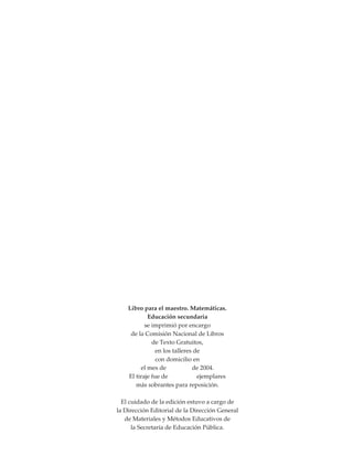 Libro para el maestro de secundaria