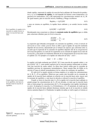 ALGUNOS DE LOS PUNTOS CLAVE QUE SE APRENDIERON
EN ESTE CAPÍTULO
● Cómo calcular molaridades y moles (ecuaciones clave: 5.4, 5.5), p. 144
● Cómo expresar los resultados analíticos, p. 152
● Cómo calcular peso y porcentaje del analito a partir de molaridades, volúmenes y
relaciones de reacción (ecuaciones clave: 5.5, 5.17 a 5.22, 5.27), p. 160
● Normalidad como unidad alternativa de concentración (ecuaciones clave: 5.30 a 5.32;
5.36), p. 170
● Relaciones de peso para análisis gravimétrico (ecuación clave: 5.47), p. 180
El factor gravimétrico es
2 Al

Al2O3
(g Al/g Al2O3) 
2 (26.982 g Al/mol Al)

101.96 (g Al2O3/mol Al2O3)
 0.52927(g Al/g Al2O3)
o 0.2385 g Al2O3  0.52927 (g Al/g Al2O3)  0.12623 g Al
Objetivos de aprendizaje
Preguntas
Las operaciones de los análisis
gravimétricos se describen en
detalle en el capítulo 10.
En seguida se dan otros ejemplos de factores gravimétricos:
Buscado Pesado Factor gravimétrico
SO3 BaSO4
SO3 p. fórm.

BaSO4 p. fórm.
Fe3O4 Fe2O3
2Fe3O4 p. fórm.

3Fe2O3 p. fórm.
Fe Fe2O3
2Fe p. fórm.

Fe2O3 p. fórm.
MgO Mg2P2O7
2MgO p. fórm.

Mg2P2O7 p. fórm.
P2O5 Mg2P2O7
P2O5 p. fórm.

Mg2P2O7 p. fórm.
En el capítulo 7 se dan más ejemplos de cálculos gravimétricos.
1. Distinguir entre las expresiones de concentración sobre las bases peso/peso, peso/vo-
lumen, volumen/volumen.
2. Expresar ppm y ppb sobre la base peso/peso, peso/volumen, volumen/volumen.
3. Definir el término “peso equivalente” que se usa para los electrólitos en química
clínica. ¿Por qué se usa?
4. Enumerar los requisitos de una titulación. ¿Cuáles son las cuatro clases de titulacio-
nes?
PREGUNTAS 183
05Christian(141-188).indd 183
05Christian(141-188).indd 183 9/12/08 13:56:19
9/12/08 13:56:19
www.FreeLibros.me
 