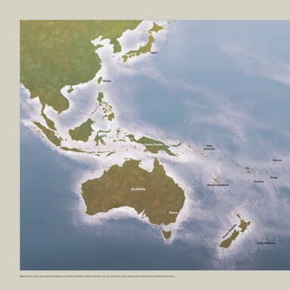 Japón




                                                                                  Taiwán




                                                                                                                             Nueva Guinea                       Islas
                                                                                                                                                              Solomon



                                                                                                                                                                                                                  Samoa

                                                                                                                                                                                              Fiji


                                                                                                                                                                                                                Tonga
                                                                                                                                                                                                     Tavarua
                                                                                                                                                                Nueva Caledonia
                                                                                                               Australia




                                                                                                                                                     Sidney




                                                                                                                                                                                          a
                                                                                                                                                                                       di
                                                                                                                                                                                  an
                                                                                                                                                                                   l
                                                                                                                                                                                Ze
                                                                                                                                                                              a
                                                                                                                                                                           ev
                                                                                                                                                                         Nu




                                                                                                                                                                                                       Islas Chatham




Rapa Nui es la isla más remota del planeta, en medio del extenso océano Pacíﬁco. A la vez, es el punto más cercano de la Polinesia al continente americano.
14
 