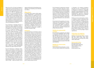 195194
Vulnerable
Meta, fue 1,65 m LE para las hembras y
1,38 m para los machos (Ramírez-Gil et al.
2002c). Se estima que para alcanzar este
tamaño tarda aproximadamente 14 años
(Reina et al. 1995). Es capturada gene-
ralmente en el cauce principal de los ríos
cuando se refugia en las partes más pro-
fundas, donde se esconde debajo de ramas
y arboles que han sido arrancados por la
corriente, también en sitios rocosos próxi-
mos a raudales. La especie es piscívora de
hábitos nocturnos y se alimenta de caráci-
dos y Siluriformes con longitudes entre 20
y 40 cm LE (Sánchez et al. 2011c).
En la Orinoquia se reproduce durante el
periodo de aguas ascendentes (mayo y
junio) (Ramírez-Gil 1987a). La talla media
de madurez en el alto Meta fue estimada
en 1,27 m LE para las hembras y para
los machos 1,07 m LE, con fecundidad
relativa de 35.000 huevos/kg, y ovarios
con pesos entre 2,5 y 6,9 kg (Ramírez-
Gil y Ajiaco-Martínez 1990). Estas tallas
medias de madurez son alcanzadas a los 8
años en las hembras y a los 7 años en los
machos (Reina et al. 1995). Sin embargo, la
talla media de madurez gonadal estimada
a partir de ejemplares de los ríos Arauca,
Meta y Guaviare es de 100 cm LE para
las hembras y 86 cm LE para los machos
(Incoder y CCI 2007), demostrando
que la talla media de madurez gonadal
para la especie ha venido disminuyendo
(Ramírez-Gil y Ajiaco-Martínez 2011f).
En el río Amazonas, su dinámica repro-
ductiva se da durante el período en que
el nivel del río aumenta y se mantiene en
su máximo nivel (Salinas y Agudelo 2000,
Agudelo et al. 2000). Actualmente, para
Puerto Leguizamo (río Putumayo) se de-
terminan longitudes máximas de 144 cm
LE y 48 kg por peso eviscerado; para Le-
ticia (río Amazonas) son 150 cm LE y 82
kg (Sánchez et al. 2011c). Para este puerto,
entre el 2006 – 2008 de acuerdo con los
registros del Incoder los desembarcos pro-
mediaban 515 toneladas por año (Sánchez
et al. 2011c).
Migraciones
Se considera que la especie realiza migra-
ciones longitudinales y transfronterizas
medianas (Usma et al. 2009). En las cuen-
cas altas de los ríos Arauca, Meta y Gua-
viare presenta dos tipos de migraciones,
la primera de tipo reproductivo ocurre
entre marzo a junio (Ramírez-Gil y Ajiaco-
Martínez 1990) y la segunda es de mayor
magnitud y de tipo alimenticio registrada
en el periodo de aguas descendentes entre
septiembre y diciembre (Ramírez-Gil y
Ajiaco-Martínez 1990). En el río Caquetá,
su migración se realiza entre octubre y
diciembre (Arboleda 1988).
Amenazas
Las intervenciones al ecosistema como la
deforestación, minería y la extracción de
materiales para construcción entre otros,
están generando cambios físico-químicos
en los cuerpos de agua donde habita la es-
pecie y las fuentes de su alimento, afectan-
do sus ciclos de vida. Otras amenazas in-
cluyen la captura de individuos por debajo
de la talla reglamentaria, situación que se
presenta por el uso de artes no adecuados
en los ríos Amazonas y Putumayo. Las
hembras se capturan en mayor proporción
que los machos (3 a 1), por artes de pesca
como el chinchorro amarillero (Ramírez-
Gil y Ajiaco-Martínez 1990). Dado su ciclo
de vida y lento crecimiento, la especie es
muy vulnerable, especialmente durante el
periodo reproductivo cuando se concentra
en el piedemonte llanero en las partes al-
tas de los ríos Arauca, Meta, Guaviare. A
pesar de la veda establecida al comercio,
transporte y almacenamiento de las es-
pecies de consumo en la Orinoquia entre
el 1 de mayo y el 30 de junio de cada año
(Acuerdo 008 1997 de INDERENA), la es-
pecie es objeto de pesca furtiva.
Zungarozungaro(Humboldt1821)
En la Orinoquia, la amenaza por contami-
nación se incrementa dado que la repro-
ducción de la especie coincide con la época
de fumigación, manejo y control de plagas
de las variedades agrícolas cultivadas en
extensos terrenos del piedemonte llanero.
Además, los centros urbanos de las cabe-
ceras de los ríos Arauca, Meta, y Guaviare,
vierten sus aguas residuales e industriales
sin ningún tratamiento a los cauces de los
ríos.
El incremento de la ganadería y los mono-
cultivos de arroz y palma africana, están
ocasionando transformación y destruc-
ción de humedales debido a la deforesta-
ción, drenaje de suelos y la demanda de
agua para estas actividades (Ramírez-Gil
y Ajiaco-Martínez 2011a).
Medidas de conservación
tomadas
En la Orinoquia actualmente está vigente
la Resolución INDERENA 1087 de 1981
que reglamenta las artes de pesca y esta-
blece las tallas mínimas de captura, para
esta especie fijada en 80 cm LE. Esta talla
mínima de captura también fue estableci-
da para las cuencas de los ríos Caquetá y
Amazonas mediante Acuerdo 075 de 1989
del INDERENA.
Medidas de conservación
propuestas
Dado el desarrollo desordenado y crecien-
te en los centros urbanos de la Amazonia
y Orinoquia y los impactos antrópicos
derivadas de estos, es fundamental que
el Ministerio de Ambiente y Desarrollo
Sostenible y las Corporaciones CORPORI-
NOQUIA, CORMACARENA, CDA y COR-
POAMAZONIA, garanticen condiciones
ambientales adecuadas para la reproduc-
ción y sobrevivencia de la especie.
Siendo un recurso trasnacional, se requie-
re establecer criterios unificadores para
el manejo ambiental y pesquero de la es-
pecie, para armonizar la reglamentación
pesquera y los planes de manejo ambiental
para las cuencas compartidas. Al ser una
especie migratoria se deben declarar o de-
signar áreas de conservación regionales
que incorporen zonas fronterizas de otros
países (Brasil, Ecuador, Perú) y vedas de
la especie, con el fin de proteger su época
reproductiva.
Colecciones con registros
confirmados de la especie
Holotipo no preservado. Otras: CIACOL
469, 482; IAvH-P 2996, 3064, 3065,
3745-49, 6015-16; ICN 4474, 8377, 9942,
16655; IMCN 2853.
Autores de la ficha
Hernando Ramírez-Gil,
Rosa Elena Ajiaco-Martínez,
Edwin Agudelo Córdoba,
Carlos A. Lasso y
Ricardo Álvarez-León
 