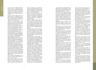 277276
Bibliografía
•	 Cuvier, G. 1816. Le Règne Animal dis-
tribué d’après son organisation pour
servir de base à l’histoire naturelle des
animaux et d’introduction à l’anatomie
comparée. Les reptiles, les poissons, les
mollusques et les annélides. Edition 1.
2: 1-532.
•	 Cuvier, G. 1829. Le Règne Animal, dis-
tribué d’après son organisation, pour
servir de base à l’histoire naturelle des
animaux et d’introduction à l’anatomie
comparée. Edition 2. 2: 1-532.
•	 Cuvier, G. y A, Valenciennes. 1840.
Histoire naturelle des poissons. Tome
quinzième. Suite du livre dix-septième.
Siluroïdes. Hist. Nat. Poiss, vol. 15.
•	 Cuvier, G. y A. Valenciennes 1847. His-
toire naturelle des poissons, vol. 19.
•	 Cuvier, G. y A, Valenciennes. 1849. His-
toire naturelle des poissons, vol. 22.
•	 Cuvier, G. y A, Valenciennes. 1850. His-
toire naturelle des poissons. vol. 22.
•	 Charvet-Almeida, P. y M. Pinto de Al-
meida. 2004. Potamotrygon magdalenae.
En: IUCN 2011. IUCN Red List of Threa-
tened Species. (www.iucnredlist.org/
apps/redlist/details/161385/0)
•	 Charvet-Almeida, P., M. G. Araújo y M.
Almeida. 2005. Reproductive aspects of
freshwater stingrays (Chondrichthyes:
Potamotrygonidae) in the Brazilian
Amazon Basin. Journal Northwest At-
lantic Fisheries Science 35: 165-171.
•	 CVS (Corporación Regional de los Valles
del Sinú y San Jorge). 1984. Evaluación
de las capturas pesqueras en la cuenca
del río Sinú: abril de 1983-marzo 1984
(Informe final). CVS, Montería. 22 pp.
•	 Dahl, G. 1943. New or rare Fishes of
the Family Characinidae from the Mag-
dalena System. Kungl. Fysiografiska
Sallskapets I Lund Forhandlingar Bo 12
(18):215-220.
•	 Dahl G. 1955 An ichthyological recon-
naissance of the Sinu River. Revista Lin-
neana v. 1 (no. 1): 11-19.
•	 Dahl, G. 1963. Primera Parte. La ictio-
fauna del río San Jorge, pp. 17-53. En:
Dahl, G., F. Medem y A. Ramos-Henao
(Ed.) El bocachico: Contribución al es-
tudio de su biología y de su ambiente.
Corporación Autónoma Regional de los
valles del Magdalena y del Sinú-CVM-.
Depto. de Pesca. Talleres Gráficos del
Banco de la República, Bogotá.
•	 Dahl, G. 1971. Los peces del norte de
Colombia. Ministerio de Agricultura,
Instituto de Desarrollo de los Recursos
Naturales Renovables (INDERENA).
Talleres Litografía Arco. Bogotá D.C.,
Colombia. 391 pp.
•	 Dahl, G. y F. Medem. 1964. Informe so-
bre la fauna acuática del río Sinú. Par-
te I. Los peces y la pesca del río Sinú.
Corporación Autónoma Regional de los
valles del Magdalena y del Sinú-CVM-.
Departamento de investigaciones Ictio-
lógicas y Faunísticas. Bogotá, Colombia.
160 pp.
•	 Del Castillo-López, B. y B. Garzón-Díaz.
1986. Observaciones sobre la biología
del capitán Eremophilus mutisii Hum-
boldt, en condiciones de laboratorio.
Tesis Profesional, Universidad de Bo-
gotá Jorge Tadeo Lozano, Facultad de
Biología Marina.
•	 De Fex-De Santis, R.. 1982. Edad y cre-
cimiento del bocachico (Prochilodus reti-
culatus magdalenae Steindachner 1878)
en la parte baja del río Magdalena. Te-
sis de Pregrado, Universidad de Bogotá
Jorge Tadeo Lozano, Facultad de Biolo-
gía Marina, Bogotá, Colombia.
•	 DoNascimiento, C., S. Prada-Pedreros y
J. Guerrero-Kommritz. 2011. Revisión
taxonómica de los bagres tricomicté-
ridos (Ostariophysi, Siluriformes) del
Páramo de Cruz Verde, Colombia y re-
solución de la identidad del enigmático
Trichomycterus venulosus. Mem. Resú-
menes XI Congreso Colombiano de Ic-
tiología y II Encuentro Suramericano
de Ictiólogos, ACICTIOS / UDT, Ibagué
(Tolima), 11 – 13 de Mayo de 2011.
•	 Drioli, M. y G. Chiaramonte. 2005. Pota-
motrygon motoro. En: IUCN 2011. IUCN
Red List of Threatened Species. (www.
iucnredlist.org/apps/redlist/search).
•	 Duméril, A. H. A. 1865. Histoire natu-
relle des poissons ou ichthyologie géné-
rale. Tome Premier. I. Elasmobranches.
Plagiostomes et Holocéphales ou Chi-
mères. Tableau élémentaire de l’histoire
naturelle des animaux. v. 1: 1-720.
•	 ECOPETROL. 1991. Estudio ecológico
de las zonas afectadas por derrames
de petróleo durante 1988 en el área de
influencia del Oleoducto Caño Limón-
Coveñas. Empresa Colombiana de Pe-
tróleos – Distrito Caño Limón-Cove-
ñas/Instituto Colombiano del Petróleo.
Informe Técnico, Cúcuta (Norte de San-
tander).
•	 ECOPETROL/ PDVSA/ INTEVEP. 1996.
Monitoreo biológico y químico de la
cuenca del río Catatumbo, Caracas. 216
pp.
•	 Eigenmann, C. H. 1912. Some results
of an ichthyological reconnaissance of
Colombia, South America. Indiana Uni-
versity Studies 8: 1-27.
•	 Eigenmann, C. H. 1913. Some results
from an ichthyological reconnaissance
of Colombia, South America. Part II.
Contrib. Zool. Lab. Ind. Univ. No. 131.
Ind. Univ. Studies. 18: 1-32.
•	 Eigenmann, C. 1914. New fishes from
western Colombia, Ecuador and Peru.
Indiana University Studies 19: 1-15.
•	 Eigenmann, C. H. 1916. On the species
of Salminus. Annals of the Carnegie Mu-
seum. 10 (102):91-92.
•	 Eigenmann, C. H. 1922. The fishes of
western South America, Part I. The
fresh-water fishes of northwestern
South America, including Colombia,
Panama, and the Pacific slopes of Ecua-
dor and Peru, together with an appen-
dix upon the fishes of the Rio Meta in
Colombia. Memories Carnegie Museum 9
(1): 1- 346.
•	 Eigenmann, C. H. y F. Ogle. 1907. An
annotated list of characin fishes in the
United States National Museum and
the Museum of Indiana University,
with descriptions of new species. Pro-
ceedings United States National Museum,
numero ?: 1-36.
•	 Escobar, R. J., M. Zarate, M. Valderra-
ma, C. Lara y C. Fonseca. 1983. Tallas
mínimas y medias de maduración para
catorce especies ícticas de interés co-
mercial de la Cuenca Magdalénica. Re-
vista Divulgación Pesquera 21 (2): 24.
•	 Fabré, N. N. y R. Barthem (Eds.). 2005.
O manejo da pesca dos grandes bagres
migradores Piramutaba e Dourada no
Eixo Solimões-Amazonas. Ibama – Pro-
Várzea. Manaus. 114 pp.
•	 Fernandez, F. 2011. The impediment
for the study of the biodiversity in Co-
lombia. Caldasia 33(2): 3-5.
•	 Fernández-Yépez, A. 1958. Nueva raya
para la ciencia: Potomatrygon schroederi
n. sp. Boletín del Museo de Ciencias Natu-
rales. Caracas, Venezuela. 2-3: 8-11.
•	 Fernández, L. y S. A. Schaefer. 2005.
New Trichomycterus (Siluriformes: Tri-
chomycteridae) from an Offshore Is-
land of Colombia. Copeia 1:68–76.
•	 Ferraris, C. J., Jr. 2003. Auchenipteri-
dae (Driftwood catfishes). Pp. 470-482.
En: Reis, R. E., S.O. Kullander and C.J.
Ferraris, Jr. (Eds.). Checklist of the
Freshwater Fishes of South and Central
America. Porto Alegre: EDIPUCRS, Bra-
sil.
•	 Ferreira, E. J., J. A. Zuanon y G. M. Do
Santos 1998. Peixes comerciais do meio
Amazonas: região de Santarém, Pará.
Ministerio do medio ambiente, dos re-
cursos hídricos e da Amazônia legal.
IBAMA, Brasilia. 211 pp.
•	 Fitzinger, L. J. F. J. 1837. [Vorläufiger
Bericht über eine höchst interessante
Entdeckung Dr. Natterer in Brasil.]. Isis
[Oken] 30: 379-380.
•	 Flórez, F. y N. G. Sarmiento. 1982. Ob-
servaciones ecológicas sobre el pez capi-
tán Eremophilus mutisii Humboldt 1805
(Pisces: Trichomycteridae), en los De-
partamentos de Cundinamarca y Boya-
cá, Colombia. Acta Biológica Colombiana
1 (5): 99-105.
•	 Forero, J. E. y M. R. Garzón. 1974. Ci-
clo biológico de la guapucha Grundulus
bogotensis (Humboldt, 1821) (Pisces:
Characidae), en la Sabana de Bogotá.
Tesis Profesional, Universidad Nacional
de Colombia, Facultad de Ciencias, Sede
Bogotá., 98 pp.
 