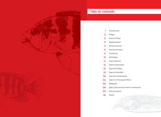 54
Tabla de contenido
Presentaciones
Prólogo
Autores de fichas
Agradecimientos
Resumen ejecutivo
Executive summary
Introducción
Metodología
Especies Extintas
Especies Amenazadas
Especies En Peligro
Especies Vulnerables
Especies Casi Amenazadas
Especies en Preocupación Menor
Bibliografía
Siglas y abreviaturas de museos e instituciones
Índice por especie
Anexos
7
13
15
19
21
25
27
30
52
56
60
69
196
256
266
304
307
316
 