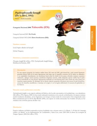 Libro Rojo de la Fauna Silvestre de Vertebrados de Bolivia