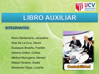 INTEGRANTES:
Bravo Santamaría, Jacqueline
Díaz De La Cruz, Deivid
Eustaquio Briseño, Franklin
Herrera Chillón, Cinthia
Medina Murrugarra, Marisel
Malqui Otiniano, Gisela
Mostacero Olaya, Lucerito
 