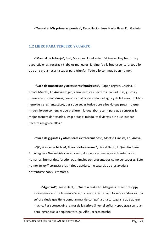 Libros De Lectura Recomendados