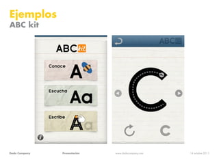 Ejemplos
ABC kit




Dada Company   Presentación   www.dadacompany.com   14 octubre 2011
 