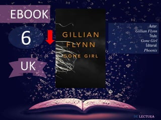 6
EBOOK
Autor:
Gillian Flynn
Título:
Gone Girl
Editorial:
Phoenix
De lectura
UK
 
