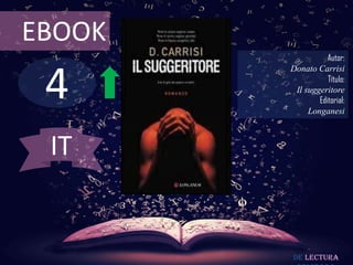 4
EBOOK
Autor:
Donato Carrisi
Título:
Il suggeritore
Editorial:
Longanesi
De lectura
IT
 