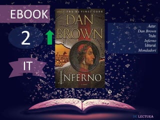 2
EBOOK
Autor:
Dan Brown
Título:
Inferno
Editorial:
Mondadori
De lectura
IT
 