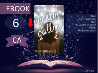 6
EBOOK
Autor:
Robert Galbraith
Título:
The Cuckoo's Calling
Editorial:
Mulholland Books
De lectura
CA
 