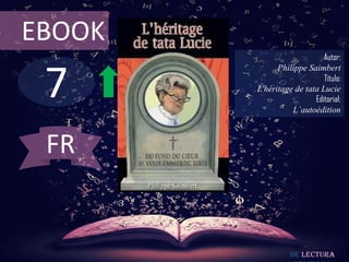 7
EBOOK
Autor:
Philippe Saimbert
Título:
L'héritage de tata Lucie
Editorial:
L`autoédition
De lectura
FR
 