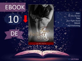 10
EBOOK
Autor:
Ki-Ela Stories
Título:
Two Night Stand
Editorial:
Self-Publishing
De lectura
DE
 