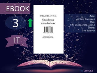 3
EBOOK
Autor:
Richard Brautigan
Título:
Una donna senza fortuna
Editorial:
Isbn Edizioni
De lectura
IT
 