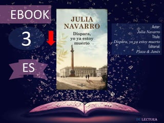 3
EBOOK
Autor:
Julia Navarro
Título:
Dispara, yo ya estoy muerto
Editorial:
Plaza & Janés
De lectura
ES
 