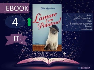 4
EBOOK
Autor:
Gilles Legardinier
Título:
L'amore è un patatrac!
Editorial:
Mondadori
De lectura
IT
 