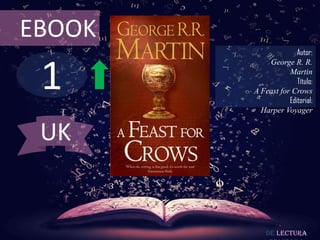 1
EBOOK
Autor:
George R. R.
Martin
Título:
A Feast for Crows
Editorial:
Harper Voyager
De lectura
UK
 