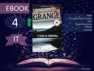 4
EBOOK
Autor:
Jean-Christophe Grangé
Título:
Fiumi di porpora
Editorial:
Garzanti
De lectura
IT
 
