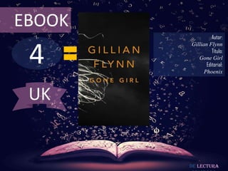 EBOOK

4

Autor:
Gillian Flynn
Título:
Gone Girl
Editorial:
Phoenix

UK

De lectura

 