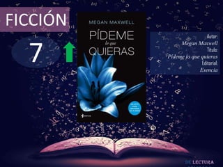 FICCIÓN

7

Autor:
Megan Maxwell
Título:
Pídeme lo que quieras
Editorial:
Esencia

De lectura

 
