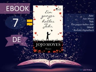 EBOOK

7

Autor:
Jojo Moyes
Título:
Ein ganzes halbes Jahr
Editorial:
Rowohlt Digitalbuch

DE

De lectura

 