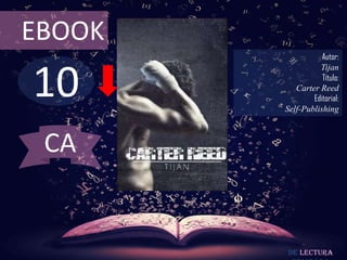 EBOOK

10

Autor:
Tijan
Título:
Carter Reed
Editorial:
Self-Publishing

CA

De lectura

 