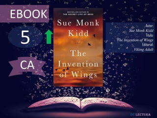 EBOOK

5

Autor:
Sue Monk Kidd
Título:
The Invention of Wings
Editorial:
Viking Adult

CA

De lectura

 