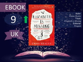 9
EBOOK
Autor:
Emma Healey
Título:
Elizabeth is Missing
Editorial:
Penguin
De lectura Obligada
UK
 