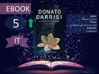 5
EBOOK
Autor:
Donato Carrisi
Título:
La donna dei fiori di carta
Editorial:
Longanesi
De lectura Obligada
IT
 