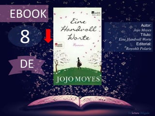 8
EBOOK
Autor:
Jojo Moyes
Título:
Eine Handvoll Worte
Editorial:
Rowohlt Polaris
De lectura Obligada
DE
 