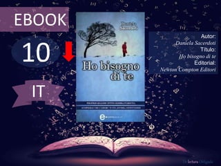 10
EBOOK
Autor:
Daniela Sacerdoti
Título:
Ho bisogno di te
Editorial:
Newton Compton Editori
De lectura Obligada
IT
 