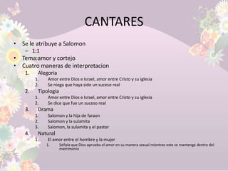 Desarrollo de eclesiastesPrologo1:1-11Experiencias del predicador1:12-2:26Aprovechando las oportunidades de la vida3-6:12Sabiduria7-12:8Conclusion12:9 en adelante