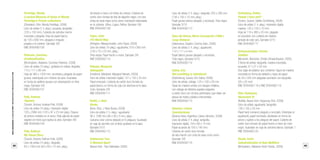 62 63
Librossorprendentes.LacolecciónMIMB1.MonumentalIdeasinMiniatureBooksdelaBNE
Libro de artista (1 h. pleg.): xilografía; 255 x 395 mm
(126 x 100 x 10 mm, pleg.)
Papel grueso blanco plegado y recortado. Tinta negra.
Ejemplar 5/10
BNE ER/6456/113
Sáez del Álamo, María Concepción (1960-)
Long-distance
[Salamanca, España: Concha Saéz, 2008]
Libro de artista (1 h. pleg.): aguafuerte;
112 x 111 x 5 mm
Papel blanco grueso plegado y recortado;
Tinta negra. Ejemplar 5/10
BNE ER/6456/114
Saline, Eric
Not everithing is intentional
[Gothenburg, Suecia: Eric Saline, 2008]
Libro de artista: collage; 125 x 100 x 28 mm
Tapas de madera unidas con bisagra metálica,
con collage de distintos papeles pegados
a cartón duro con círculos perforados, que dejan ver
placas de metal y plástico intervenidas
BNE ER/6456/115
Sánchez, Liliana
Eyeculaciones
[Buenos Aires, Argentina: Liliana Sánchez, 2008]
Libro de artista (1 h. pleg): serigrafía,
impresión digital; 104 x 80 x 10 mm
Papel acuarela de 100 x 740 mm.
Cubierta de cartón duro forrada
de tela marrón con cinta de seda como cierre.
Ejemplar 3/6
BNE ER/6456/116
Schönberg, Stafan
People I have met?
[Froson, Suecia: Staffan Schönberg, 2008]
Libro de artista (1 h. pleg.): impresión digital,
madera; 120 x 100 x 10 mm
Hoja de 119 x 480 x 20 mm, plegado
en acordeón con cubierta de madera
pintada de color gris. Ejemplar 5/10
BNE ER/6456/117
Schwarztrauber, Christa
Untitled
[Munchen, Alemania: Christa Schwarztrauber, 2009]
2 libros de artista: tipografía, madera recortada,
acuarela; 27 x 27 x 20 mm
Dos cajas de plástico que contienen: figura de madera
recortada en forma de elefante y hojas de papel
de 20 x 325 mm plegadas acordeón con tipografía
(20 x 20 mm)
BNE ER/6456/118 y BNE ER/6456/119
Shin, Hyeyoung
Movement VI
[Buffalo, Nueva York: Hyeyoung Shin, 2009]
Libro de artista: aguafuerte, tipografía;
136 x 105 x 20 mm
Papel hanji (coreano) plegado y recortado. Estampas al
aguafuerte, papel recortado, silueteado en forma de
peces y sujetos a los pliegues del papel. Cubierta de
cartón duro forrado de papel hecho a mano de color
negro. Guardado en caja de cartulina blanca. Ejemplar 1
BNE ER/6456/120
Shook, Kevin
Industrialization of Apis Mellifera
[Bimingham, Alabama: Kevin Shook, 2009]
Partridge, Wendy
A pocket Museum of Some of Wendy
Partridge’s Private collections
[Cleveland, Ohio: Wendy Partridge, 2008]
Libro de artista (1 h. pleg.): acuarela, tipografía;
(125 x 100 mm). Cubierta de cartulina marrón
recortada y plegada; Hoja de papel blanco
de 125 x 600 mm, plegada e irregular,
pegada a la cubierta. Ejemplar 3/6
BNE ER/6456/106
Peterson, Courtney
Ornithosification
[Birmingham, Alabama: Courtney Peterson, 2009]
Libro de artista (1h pleg.): grabado en relieve, litografía;
113 x 111 x 80 mm
Hoja de 360 x 1200 mm, recortada y plegada de papel
grueso, estampada con motivos de aves. Guardada
en funda de arpillera gruesa con estampación en tinta
negra. Ejemplar 5/9
BNE ER/6456/107
Polk, Andrew
Tapestry
[Tucson, Arizona: Andrew Polk, 2009]
Libro de artista (1h pleg.): impresión digital;
120 x 2990 mm (120 x 97 x 23 mm pleg.).Toques
de pintura metálica en el verso; Hoja adjunta de papel
vegetal con texto que explica la obra. Ejemplar 4/6
BNE ER/6456/108
Polk, Kathryn
My Visual Story
[Tucson, Arizona: Kathryn Polk, 2009]
Libro de artista (1h pleg.): litografía;
83 x 1063 mm (83 x 83 x 15 mm, pleg.)
Iluminado a mano con tintas de colores. Cubierta de
cartón duro forrada de tela de algodón negra, con dos
cintas de seda negra como cierre; Inscripción estampada
en la cubierta: Ethos, Logos, Pathos. Ejemplar 3/6
BNE ER/6456/109
Pyper, John
Firt World Map
[Arlington, Massachusetts: John Pyper, 2008]
Libro de artista (1h pleg.): aguafuerte; 516 x 565 mm
(130 x 75 x 23 mm, pleg.)
Tinta negra; Papel hecho a mano. Ejemplar 2/6
BNE ER/6456/110
Rahaim, Margaret
Relinquish
[Frederick, Maryland: Margaret Rahaim, 2009]
Libro de artista: impresión digital; 127 x 102 x 25 mm
Papel encerado. Cubierta de cartón duro forrado de
papel blanco, en forma de caja con abertura en la tapa.
Color. Ejemplar 2/6
BNE ER/6456/111
Reifel, J. Noel
Books
[Kent, Ohio: J. Noel Books, 2008]
Libro de artista (1 h. pleg.): aguafuerte;
90 x 1290 mm (90 x 90 x 5 mm, pleg.)
Cartulina color crema doblado en 6 pliegues; Guardado
en caja de aluminio con el título grabado en la tapa.
Ejemplar 5/10
BNE ER/6456/112
Sabharwal, Tara
A Moment Apart
[Nueva York : Tara Sabhawal, 2008]
 