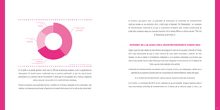 47
En el gráﬁco se puede apreciar cómo sólo el 23% de las personas aceptan y ven la publicidad sin
interrupción. El usuario quiere “publicidad que no parezca publicidad” es por eso que el sector
publicitario va a cambiar más en los próximos 5 años que en los pasados 50; y marcas y agencias
deben ubicar al consumidor en el centro de toda estrategia.
Ahora es necesaria una publicidad ad-hoc y medible en el tiempo, integrada en los contenidos, más
creativa, con ideas que emocionen y favorezca la conexión de la marca con la cultura del consumidor;
Panel Online Ad-Hoc Estudio Tecnokillers - Toluna, 2016.
Otros
7.61%/60
Verla
23.48%/185
Acudir al Smartphone
24.49%/193
Cambiar de canal
44.42%/350
29.50%
21.90%
en resumen, que aporte valor. La publicidad de interrupción en contenidos de entretenimiento
caerá en picado en los próximos años y dará lugar al llamado “Ad Marketplace”, un escenario
de transformación comercial en el que el consumidor rechazaría todo modelo convencional de
publicidad, pudiendo elegir sus formatos favoritos. Así lo señala IBM en su último estudio “The End
of Advertising as we Know it”.
INTERNET DE LAS COSAS PARA UN ENTRETENIMIENTO CONECTADO
Seguro que has oído hablar de este término tecnológico en más de una ocasión. Internet of Things
(IoT) trata básicamente de que el mayor número de cosas estén conectadas a Internet. De esta
manera, no solo la tablet, el smartphone, ordenador y la tv estarían conectadas a la red sino que
ahora, todo aquello que te rodee tendrá opciones para integrarse en este proceso con el objetivo de
hacer que las cosas adopten otro sentido.
Contenidos de entretenimiento recurrentes como la música, el cine y los videojuegos, saldrán de la
pantalla de los soportes actuales para ser consumidos de manera diferente. Nada será igual.
En el ámbito del entretenimiento, cobran especial relevancia estos dos escenarios:
a) El Coche.- La inmersión del Wi-Fi en los vehículos es ya una realidad. Aunque llevamos toda la
vida consumiendo contenido de entretenimiento en el interior de un vehículo (radio, tv, libro..), es
 