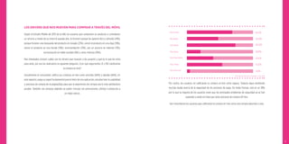 79
LOS DRIVERS QUE NOS MUEVEN PARA COMPRAR A TRAVÉS DEL MÓVIL
Según el Estudio Mobile de 2015 de la IAB, los usuarios que compraron un producto o contrataron
un servicio a través de su móvil el pasado año, lo hicieron porque les pareció fácil y cómodo (41%),
porque hicieron una búsqueda del producto en Google (23%), vieron el producto en una App (19%),
vieron el producto en una tienda (14%), recomendación (13%), por un anuncio en Internet (11%),
comunicación en redes sociales (8%) u otros motivos (10%).
Nos interesaba conocer cuáles son los drivers que mueven a los usuarios y qué es lo que les echa
para atrás, por eso les realizamos la siguiente pregunta: ¿Con qué argumentos SÍ y NO clasiﬁcarías
la compra on-line?
Actualmente el consumidor caliﬁca sus compras on-line como sencillas (64%) y rápidas (66%). En
este aspecto, juega un papel fundamental para el éxito de una aplicación, estudiar bien la usabilidad
y procesos de compra de la página/App para que la experiencia de compra sea lo más satisfactoria
posible. También, las compras digitales se suelen vincular con promociones, ofertas o productos a
un mejor precio.
Por contra, los usuarios no caliﬁcarían la compra on-line como segura. Todavía sigue existiendo
muchas dudas acerca de la seguridad de los procesos de pago. De todas formas, solo es un 38%
por lo que la mayoría de los usuarios creen que los principales problemas de seguridad ya se han
superado y están en línea que otros procesos de compra off-line.
Son minoritarios los usuarios que caliﬁcarían la compra on-line como una compra aburrida o cara.
Total, Sencillo
Total, Barato
Total, Rápido
Total, Seguro
Total, Disponibilidad
Total, Ofertas
Total, Otra/¿Cuál?
64,21%
45,30%
66,50%
28,81%
43,15%
51,02%
3,43%
* Panel Online Ad-Hoc Estudio Tecnokillers - Toluna, 2016.
 