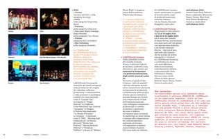 46 47
→ 2022
↘ Jemma
vincitori assoluti e nella
categoria Jazzology
↘ biVio
nella categoria Songwriting
Heroes
↘ Polemica
nella categoria Urban Icon
↘ Duo Gian Marco Ciampa –
Erica Piccotti
nella categoria I love Mozart
↘ Pitch3s
categoria God is a producer
↘ Eko Orchestra
nella categoria Borderless
↑ La “Finalissima”
di LAZIOSound 2022 si è
svolta il 21 giugno a Parco
Schuster (Roma) in
occasione della Festa
della Musica, e ha registrato
la vittoria assoluta
dell’ensemble Jazz Jemma.
Un evento a cui hanno
partecipato più di 4.000
persone, concluso dal
concerto di Max Gazzé,
con opening di Alfa.
LAZIOSound Scouting ha
sostenuto gli artisti emergenti
nella produzione dei singoli,
dei videoclip, nella loro
promozione e comunicazione
e nella presenza in prestigiosi
contesti live internazionali –
come il “Canada Day”
in Canada, lo “Sziget
Festival” in Ungheria,
il San Sebastian Jazz Festival
“Jazzaldia” in Spagna,
il Festival Internazionale
“Le Strade d’Europa”
in Lituania – e nazionali –
come il “MEI – Meeting degli
Indipendenti” di Faenza,
gli eventi “Roma Jazz
Festival”, “Spring Attitude
Festival” e “Dominio
Pubblico” a Roma, la “Milano
biVio
Duo Gian Marco Ciampa – Erica Piccotti
Eko Orchestra
Jemma
Polemica
Pitch3s
Politiche e progetti — LAZIOSound
Music Week”, a stagione
estiva dell’Accademia
Filarmonica Romana.
↑ C’è vita fuori dall’Urbe:
se nella prima edizione
ha organizzato un tour tra
i principali club della
Capitale, nella sua terza
edizione LAZIOSound
ha dato il via a una serie
di appuntamenti –
le “Finals” – in tutte
le province della regione:
un’iniziativa per valorizzare
le scene locali
e “riequilibrare” l’offerta
e le opportunità musicali
di tutti i territori.
★ LAZIOSound Campus
Nella splendida cornice
del Castello di Santa
Severa, 3 edizioni, 4 giorni
di incontri, confronti, corsi,
laboratori e jam session per
sostenere la formazione
e la professionalizzazione
degli artisti musicali under
35.
Per essere in grado di fare
il famoso “salto di qualità”,
i giovani emergenti devono
essere innanzitutto autonomi
nel processo di produzione
e distribuzione della propria
musica: questa iniziativa è
pensata dunque per fornire
una comprensione di base
dell’industria musicale
e per sviluppare competenze
professionali in ambito
economico e gestionale –
da come si elabora
un business plan, un’azione
di marketing, un piano media
e stampa, alla comprensione
del contesto giuridico
nazionale ed europeo
e di argomenti complessi
come il diritto d’autore.
Nel corso delle tre edizioni
di LAZIOSound Campus
hanno partecipato in qualità
di docenti anche nomi
di punta del panorama
musicale italiano,
tra cui Noemi, Riccardo
Sinigallia e tanti altri.
★ LAZIOSound Festival
Organizzato in due edizioni
dal 12 al 15 luglio 2021
e dal 20 al 24 luglio 2022
tra le mura del Castello
di Santa Severa, una kermesse
non-stop unica nel suo genere
con ogni giornata dedicata
a un mondo musicale
diverso – dal pop al jazz,
dall’indie alla classica –
che ha portato gli artisti
emergenti e i vincitori
di LAZIOSound Scouting
a condividere la scena
con nomi affermati
della scena musicale
contemporanea italiana
e internazionale: Ainè,
Fulminacci, Giaime,
Neri per Caso, Occhi
Chiusi in mare aperto,
Roberto Gatto, Sierra, Tredici
Pietro (e molti altri)
Una curiosità:
le restrizioni dovute alla pandemia hanno
trasformato l’edizione 2020/21 di LAZIOSound
in un’esperienza digitale: oltre ad aver
effettuato online le candidature e il voto sia
della giuria nella prima fase che del pubblico
nella seconda fase, l’edizione si è conclusa
con una grande finale a porte chiuse presso
il polo culturale Spazio Rossellini a Roma,
gestito da ATCL, nel corso della quale tutti
gli artisti si sono esibiti, nel rigoroso
rispetto della normativa anti COVID-19, senza
pubblico in presenza ma ascoltati e votati
da casa in diretta streaming! Una maratona
di quattro ore, con ospiti come Roberto Gatto,
Valerio Lundini, Mydrama, Piotta, Populous.
nell’edizione 2021;
Dimitri from Paris, Fabrizio
Bosso, Ladyvette, Minuscolo
Spazio Vocale, Myss Keta,
Peter White,Margherita
Vicario (e molti altri)
nell’edizione 2022.
 