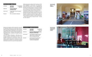 86 87
Officine CreAttive – Zagarolo (RM)
Contributo 295.822 € (complessivo)
262.222 €		 (regionale)
Gestito da Comune di Zagarolo
e OFF Rome Tour
Aree comuni lounge, bagno comune, zona gioco,
zona lavoro
Dotazioni Wi-Fi, aria condizionata / riscaldamento
Porta del Parco – Anguillara Sabazia (RM)
Contributo 318.000 € (complessivo)
286.200 €		 (regionale)
Gestito da Ente Parco Regionale di Bracciano
Martignano e APS Fidelia
Aree comuni cucina, giardino, lounge, bar, bistrot,
bagno comune, zona gioco, zona 		
lavoro, coworking, aula studio
Dotazioni struttura priva di barriere architettoniche,
Wi-Fi, pet-friendly, aria condizionata,
riscaldamento, parcheggio gratuito
Negli spettacolari ambienti del Cantinone di Pa-
lazzo Rospigliosi, ristrutturati e resi funzional-
mente efficienti, questo centro di aggregazione
giovanile si propone, attraverso un’intensa attività
di animazione organizzata in “settimane temati-
che”, come punto di riferimento ed attrazione per
i flussi turistici giovanili a carattere culturale.
Il progetto sostiene infatti lo sviluppo di un si-
stema turistico realmente territoriale, forte e so-
stenibile nel medio e lungo periodo, che favorisca
la messa a sistema dei servizi turistici e delle ec-
cellenze, nonché la nascita ed il rafforzamento di
nuove iniziative di carattere sociale ed economico
– gruppi, associazioni e imprese sociali – avviate
da e per i giovani.
Situato nel complesso dell’ex-mattatoio comunale
di Anguillara Sabazia, ad est del centro storico e
lungo la strada denominata della “Mola Vecchia”
che collega al lago di Martignano, Porta del Parco
svolge la funzione di primo punto di accoglienza e
informazione per i visitatori delle bellezze natu-
ralistiche del Parco regionale dei laghi Bracciano
– Martignano.
Non solo: attività didattiche e laboratori per le
scuole al mattino, coworking e wi-fi cafè di po-
meriggio, bistrot a km 0 ed eventi la sera, in uno
spazio recentemente ristrutturato, pronto per
ospitare anche esposizioni e conferenze, eventi e
presentazioni, animato da un gruppo di giovani
individuato attraverso un percorso partecipativo.
Politiche e progetti — Spazi e Ostelli
Vista interna delle
Officine CreAttive,
Zagarolo.
Ph. MikyFoto
Spazio Coworking
di Porta del Parco,
Anguillara Sabazia.
Ph. Stefania
Casellato
Didascalia che
descrive la foto con
titiolo e riferimento
progetto
 