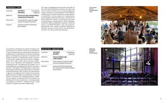 88 89
Casa del Vento – Bagnoregio (VT)
Contributo 120.000 € (complessivo)
96.000 €		 (regionale)
Gestito da Comune di Bagnoregio
e APS Juppiter
Aree comuni cucina, giardino, lounge, bar, bagno
comune, zona gioco, zona lavoro
Dotazioni struttura priva di barriere architettoniche,
Wi-Fi, spazio per attività di spettacolo all’aperto,
sala per proiezioni
Latinadamare – Latina
Contributo 320.000 € (complessivo)
288.000 €		 (regionale)
Gestito da Comune di Latina e Seaside Music
Young Impresa Sociale Srl
Aree comuni cucina, giardino, lounge, bar, bagno
comune, zona gioco, zona lavoro
Dotazioni struttura priva di barriere architettoniche,
Wi-Fi, pet-friendly
Tre spazi di aggregazione giovanile articolati in
due poli funzionalmente connessi, per dare vita
ad un “centro di sosta” che ha come protagonisti
il mare, la musica e il divertimento: il Polo Marino,
composto da un chiosco balneare, strutturalmen-
te rimovibile, e da una sala prove e registrazione
nell’immobile adiacente alla Casa Cantoniera di
Borgo Sabotino, situato a pochi passi dal mare
e recentemente ristrutturato; il Polo Cittadino,
all’interno dell’ex tipografia comunale, chiusa da
anni, in via XVIII Dicembre n. 24, con la sala po-
lifunzionale “Arte, musica e cultura” dedicata ad
incontri, mostre, eventi, lezioni musicali speri-
mentali e di cultura musicale applicata.
La struttura è destinata ad ospitare iniziative per
promuovere la coesione sociale, la condivisione e
il senso di appartenenza, innescando occasioni di
integrazione e realizzazione per giovani svantag-
giati e coinvolgendo, attraverso lo strumento dei
gruppi di lavoro, la cittadinanza locale. Il proget-
to ha previsto quattro fasi di intervento: l’adegua-
mento dei locali e dello spazio esterno, trasfor-
mato in un “giardino-orto medievale”; attività
preparatorie per l’accoglienza dei gruppi, con il
coinvolgimento dei ragazzi dell’istituto omnicom-
prensivo “F.lli Agosti” di Bagnoregio in laboratori
settimanali dedicati alla produzione di materiale
e documentazione utili a rendere più interessante
e agevole l’accoglienza dei turisti; la promozione
dell’innovativo modello di accoglienza “Casa del
Vento” attraverso una campagna ideata e realiz-
zata dai ragazzi e sostenuta da eventi tematici con
testimonial di fama nazionale e internazionale;
l’accoglienza di turisti e cittadini locali, curata
sempre dai ragazzi speciali di Bagnoregio.
Politiche e progetti — Spazi e Ostelli
Latina, chiosco
sul mare.
Ph. Seaside Music
Young
Bagnoregio,
spazio Casa
del Vento.
Ph. APS Juppiter
 