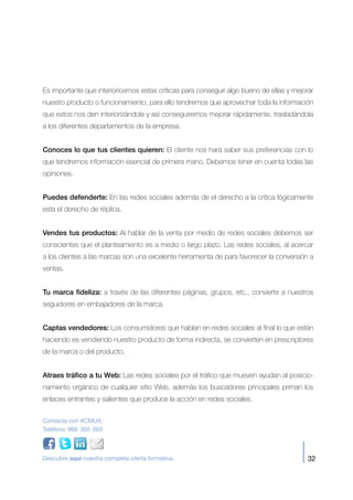 Descarga libro gratis: Uso de las redes sociales en la empresa. | PDF