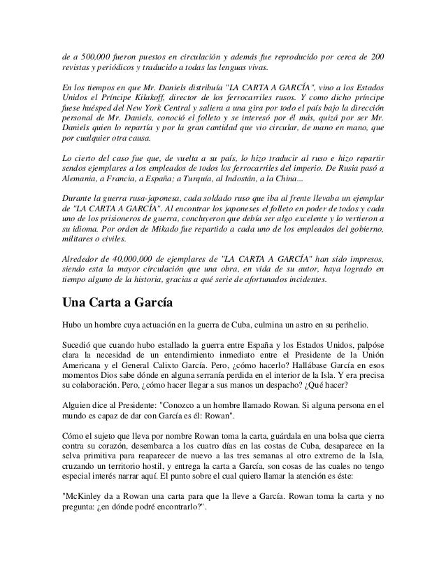 CARTA A GARCIA