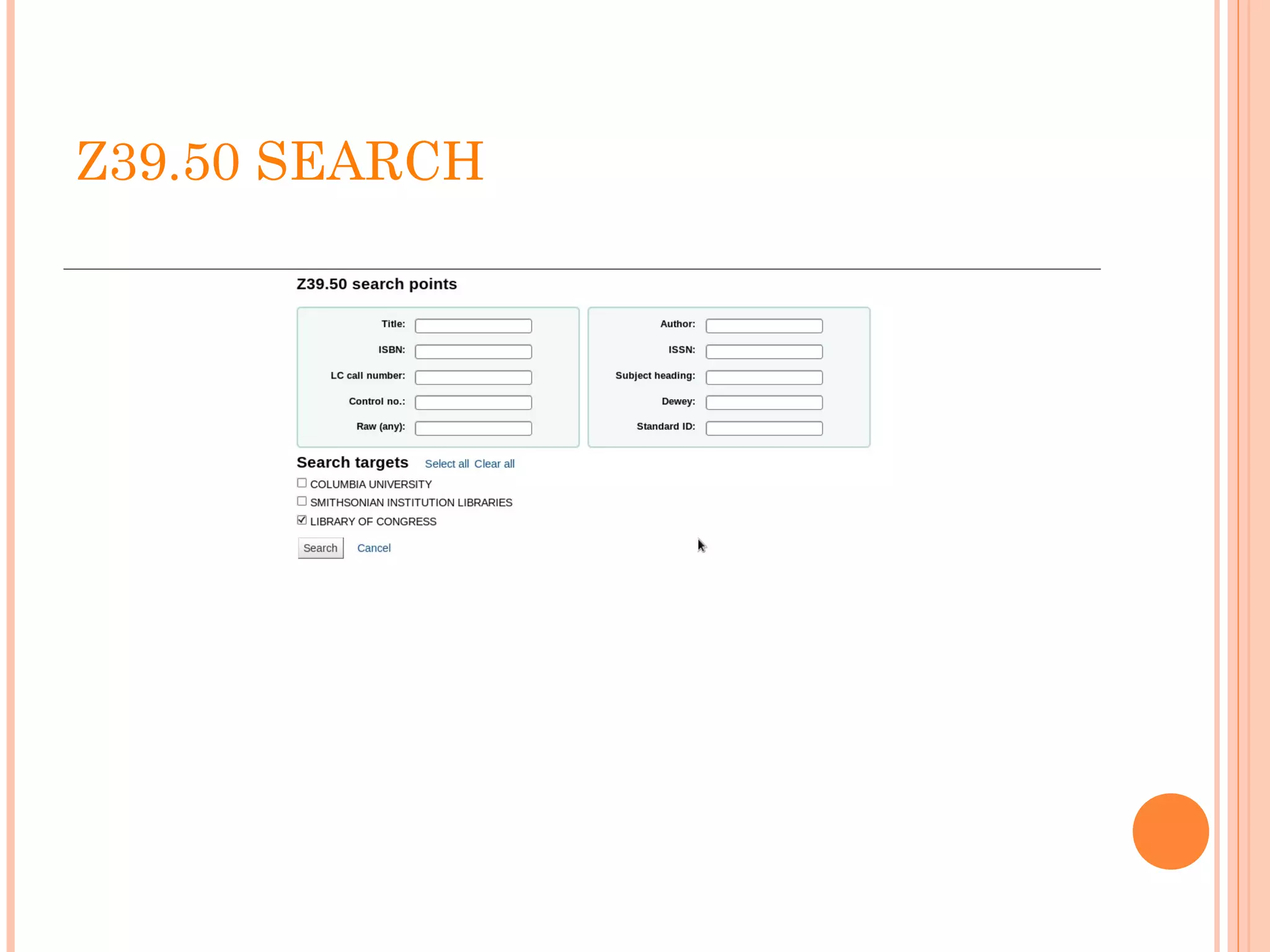 Z39.50 SEARCH
 