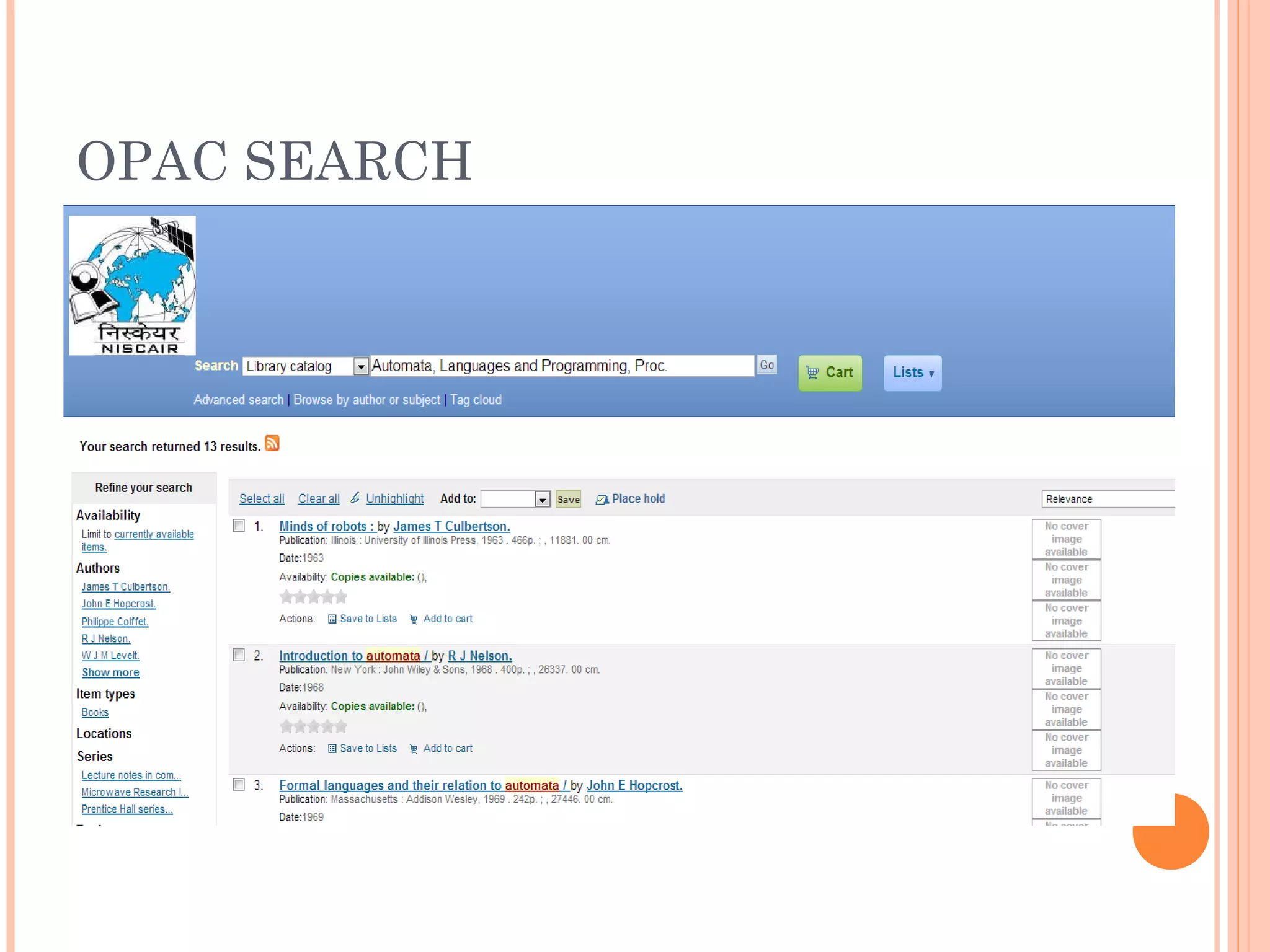 OPAC SEARCH
 
