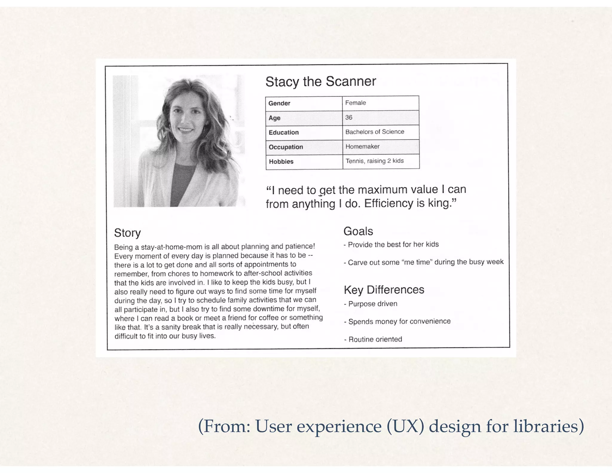 (From: User experience (UX) design for libraries)
 