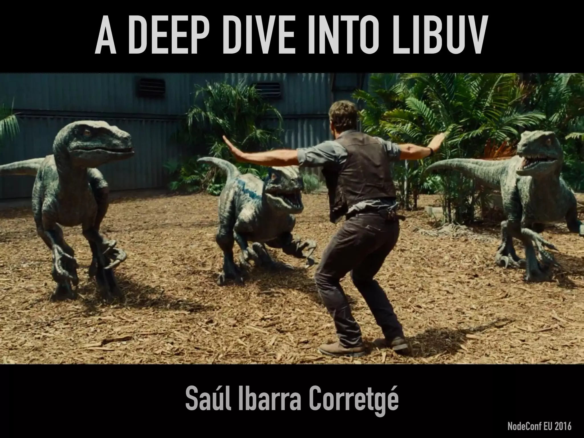 A DEEP DIVE INTO LIBUV
Saúl Ibarra Corretgé
NodeConf EU 2016
 