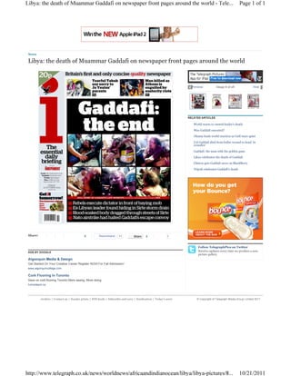 Libya gaddafi newspaper