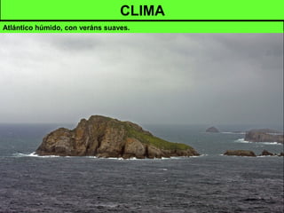 CLIMA
Atlántico húmido, con veráns suaves.
 