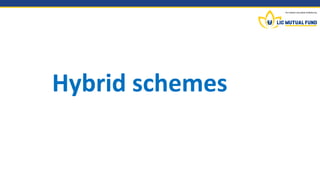 SEBI has classified Hybrid funds into 7 sub-categories as
follows:
Conservative Hybrid
Fund
• 10% to 25% investment in equ...