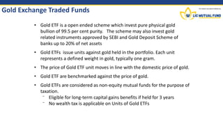 • Fund of funds are mutual fund schemes that invest in the units of other
schemes of the same mutual fund or other mutual ...
